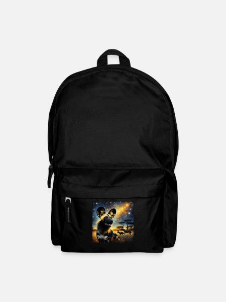 Afrikanischer Wildhund Starry Night - Rucksack - Schwarz