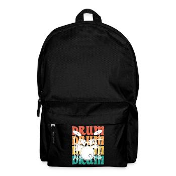 Batterie Vintage Musicien Batteur - Sac à dos - noir - Devant