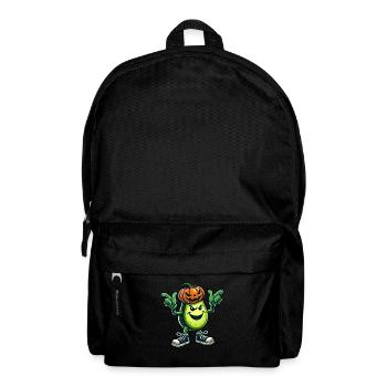 Halloween Avocado Monster Pumpkin Cartoon - Backpack - black - Front