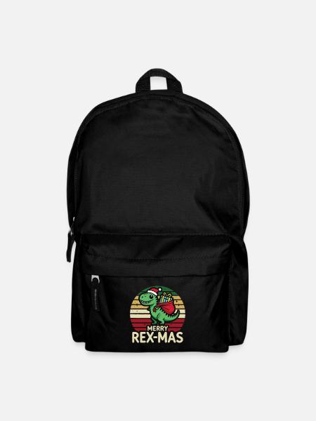 Merry Rex Mas T-Rex Dinosaurier Weihnachten Lustiger Humor - Rucksack - Schwarz