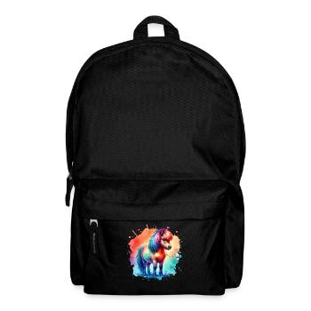 Icelandic Motif Pony Island Horse - Backpack - black - Front