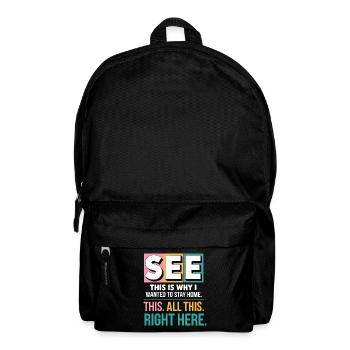 Voir C’est pourquoi je voulais rester à la maison Introv drôle - Sac à dos - noir - Devant