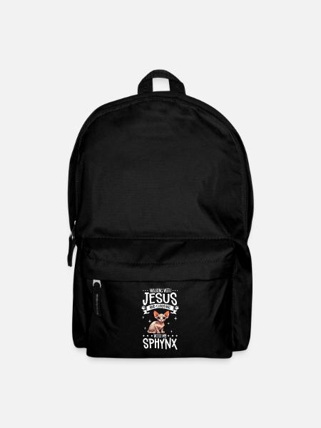 Jesus und meine Sphynx - Rucksack - Schwarz