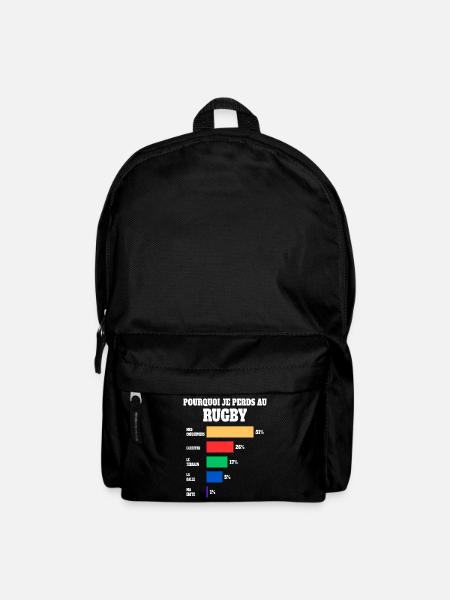 Maillot Humour Joueur Rugby - Sac à dos - noir