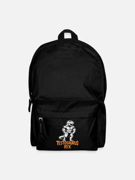 Testosaurus Rex Lustiger Bodybuilder Dinosaurier - Rucksack - Schwarz
