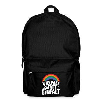 Vielfalt statt Einfalt Statement gegen rechts - Rucksack - Schwarz - Vorne