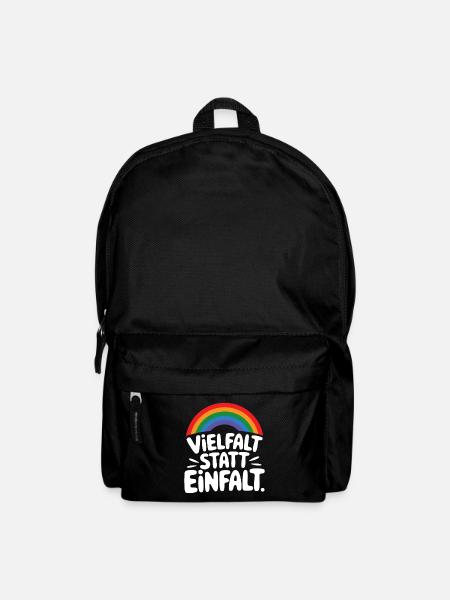 Vielfalt statt Einfalt Statement gegen rechts - Rucksack - Schwarz