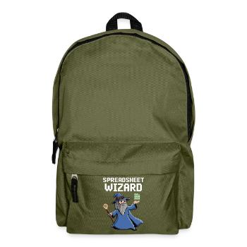 Spreadsheet Wizard Funny Controller Accountant - Backpack - olive green - Front