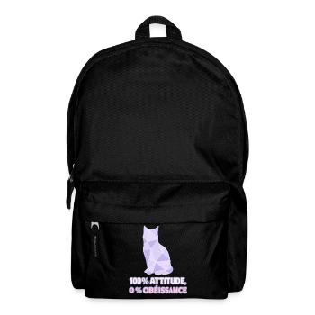 100% Attitude, 0% Obéissance – Chat géométrique - Sac à dos - noir - Devant