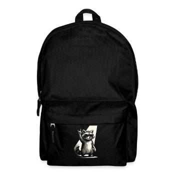 Rock Music Raccoon Funny Humor Gift Idea - Backpack - black - Front
