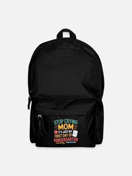 Arrête de pleurer maman premier jour de la maternelle Enfants Par - Sac à dos - noir