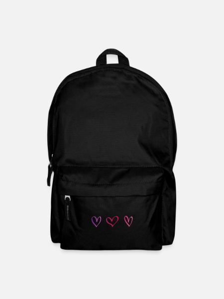 Herzen Pink Lila Geschenk Idee - Rucksack - Schwarz