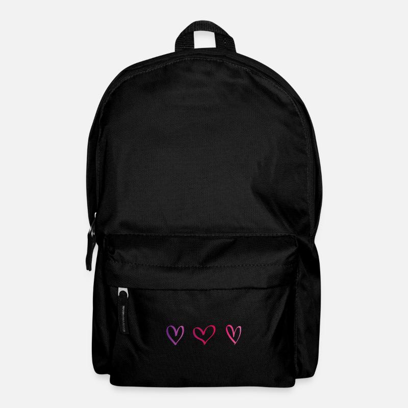 Herzen Pink Lila Geschenk Idee - Rucksack - Schwarz