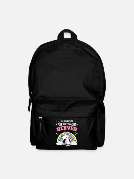 Einhorn Ich bin nichts für Schwache Nerven - Rucksack - Schwarz