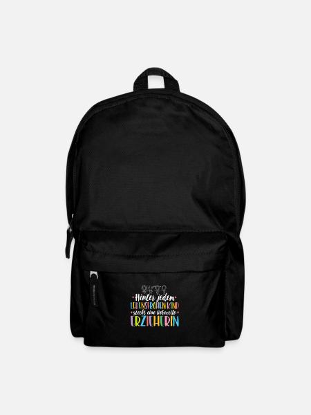Erzieherin hinter jedem lebensfrohen Kind - Rucksack - Schwarz
