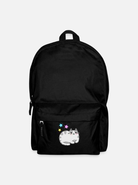 Cute kawaii cat and stars - kawaii - Backpack - black