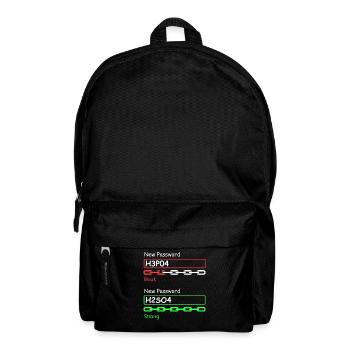 Chemistry chemistry student natural science biochemist - Backpack - black - Front