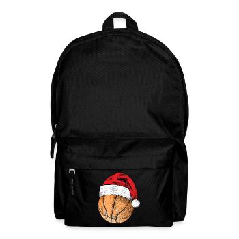 Basketball Santa T Shirt Merry Christmas Gift - Backpack - black - Front
