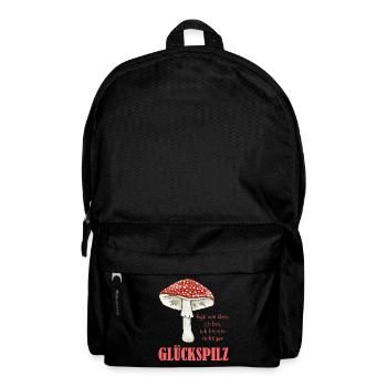 Fliegenpilz Pilz Glückspilz Illustration Motiv - Rucksack - Schwarz - Vorne