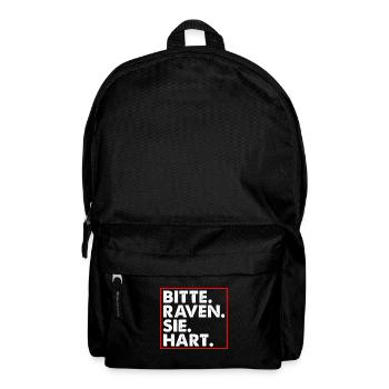 Bitte raven Sie hart Goa Techno Dubstep - Rucksack - Schwarz - Vorne