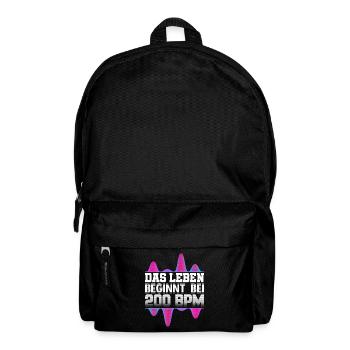 200 BPM Techno Uptempo Rave Geschenk - Rucksack - Schwarz - Vorne