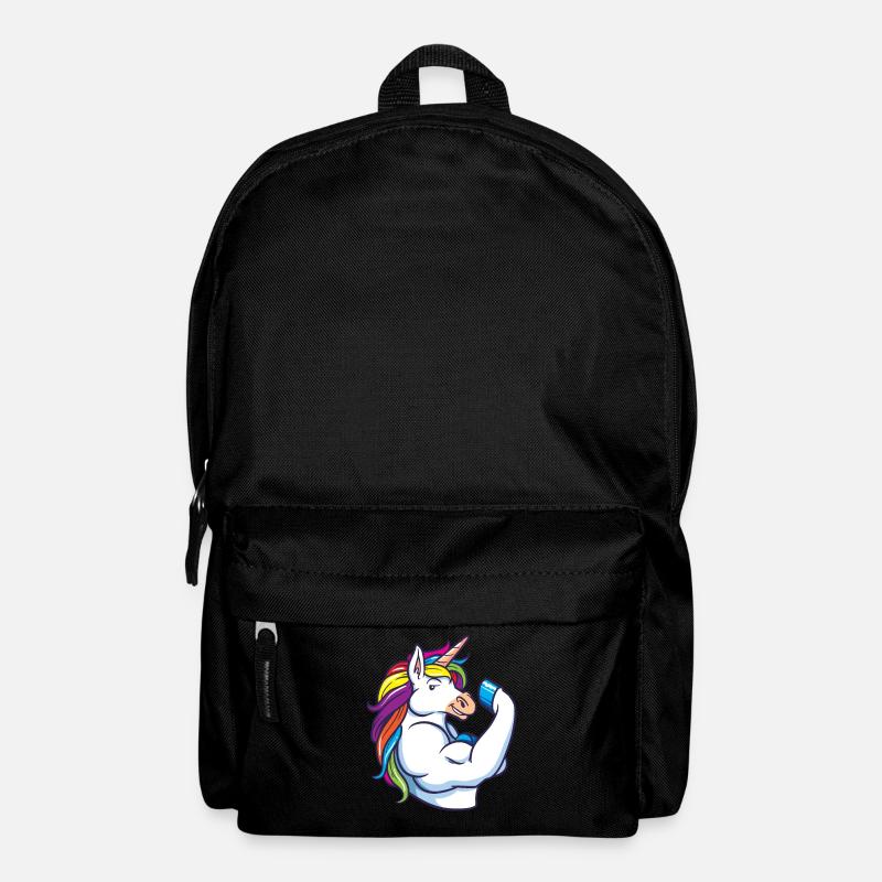 Unicorn Muscles - Funny Fitness Gym Rainbow Gift - Backpack - black