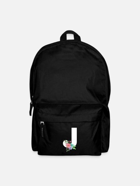 Buchstabe J personalisiertes Geschenk Alphabet Vorname Weihnachten - Rucksack - Schwarz