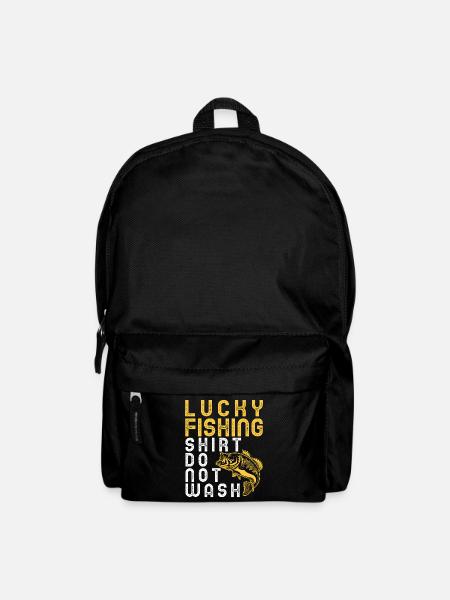 Funny Lucky Fishing Shirt Do Not Wash - Backpack - black