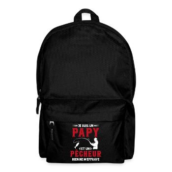 Papy Pêcheur Humour Fête des Grands Pères Noël - Sac à dos - noir - Devant