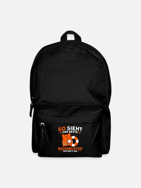 Bademeister Schwimmbad Lifeguard Rettungsschwimmer - Rucksack - Schwarz