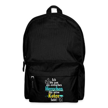 Katze Katzen Herrchen für Katzenliebhaber - Rucksack - Schwarz - Vorne