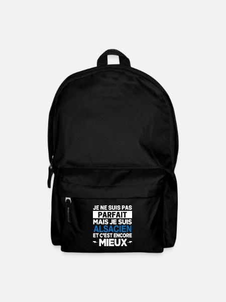 Je ne suis pas parfait mais Alsacien Alsace Cadeau - Sac à dos - noir