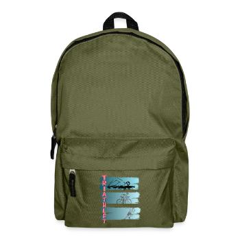Triathlete Great T-Shirt Triathletes Triathlon - Backpack - olive green - Front