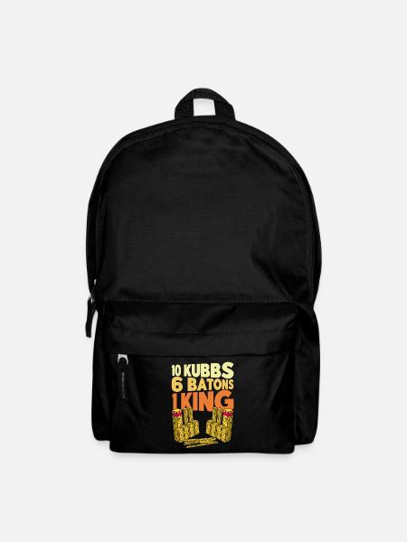 Kubb 10 Kubbs 6 Stöcke 1 König Geschenk - Rucksack - Schwarz