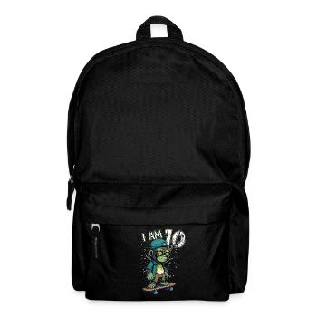 Children birthday 10 years - skater monkey - Backpack - black - Front