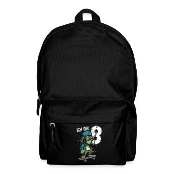 Kinder Geburtstag 8 Jahre - Skater Affe - Rucksack - Schwarz - Vorne