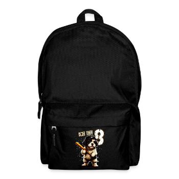 Kinder Geburtstag 8 Jahre - Baseball und Hunde - Rucksack - Schwarz - Vorne