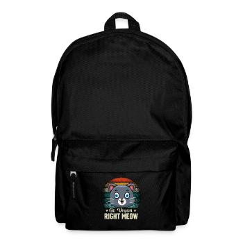 Devenir végétalien miaulement droit - Sac à dos - noir - Devant