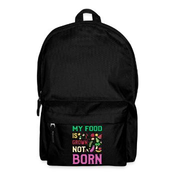 My Food is grown not born Vegan - Backpack - black - Front