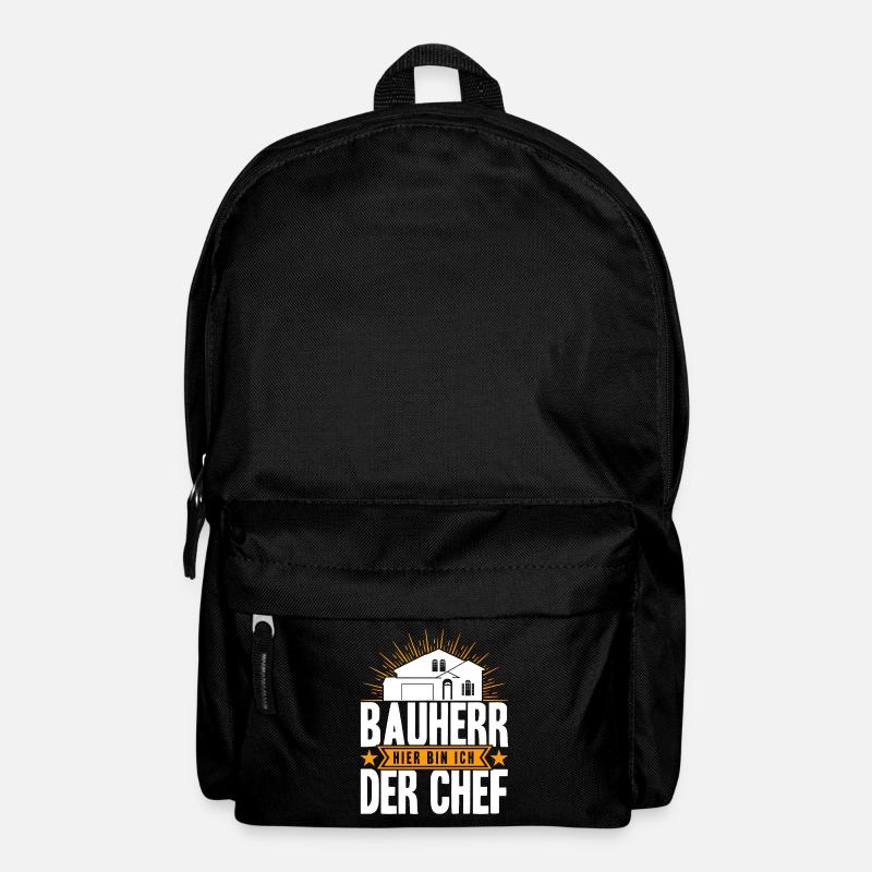 Bauherr Hier Bin Ich Der Chef Bauherr Geschenk - Rucksack - Schwarz