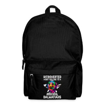 Introverted but willing to discuss Dalmatians - Rucksack - Schwarz - Vorne
