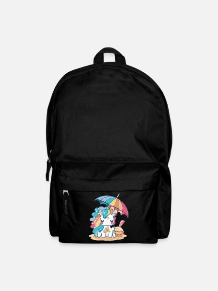 A unicorn with rainbow hair - Backpack - black