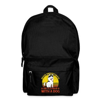 Never underestimate an old man with a dog - Backpack - black - Front