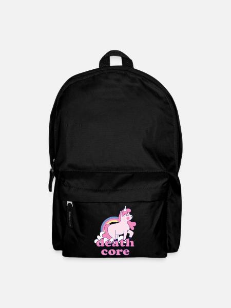 Lustig Deathcore Einhorn Regenbogen Metalhead - Rucksack - Schwarz