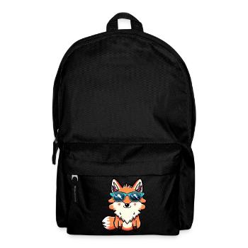 Cooler Kawaii Fuchs mit Sonnenbrille – Süßes - Rucksack - Schwarz - Vorne
