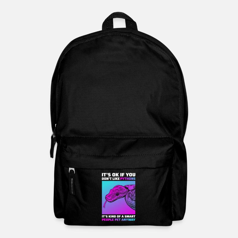 Lustiges Python Schlangen T-Shirt Reptil Geschenk - Rucksack - Schwarz