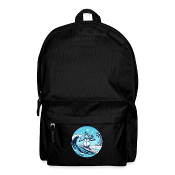 Winter Schneemann Surfer Eiswellen Schneelandschaf - Rucksack - Schwarz - Vorne