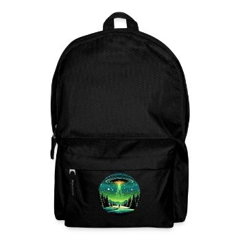 Green UFO, Abstract Abduction, Winter Landscape - Backpack - black - Front