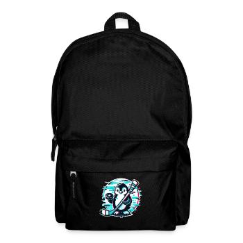 Glitch Pinguin Eishockeyspieler - Digitaler - Rucksack - Schwarz - Vorne