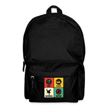 Essen Schlaf Capoeira Wiederholen - Rucksack - Schwarz - Vorne